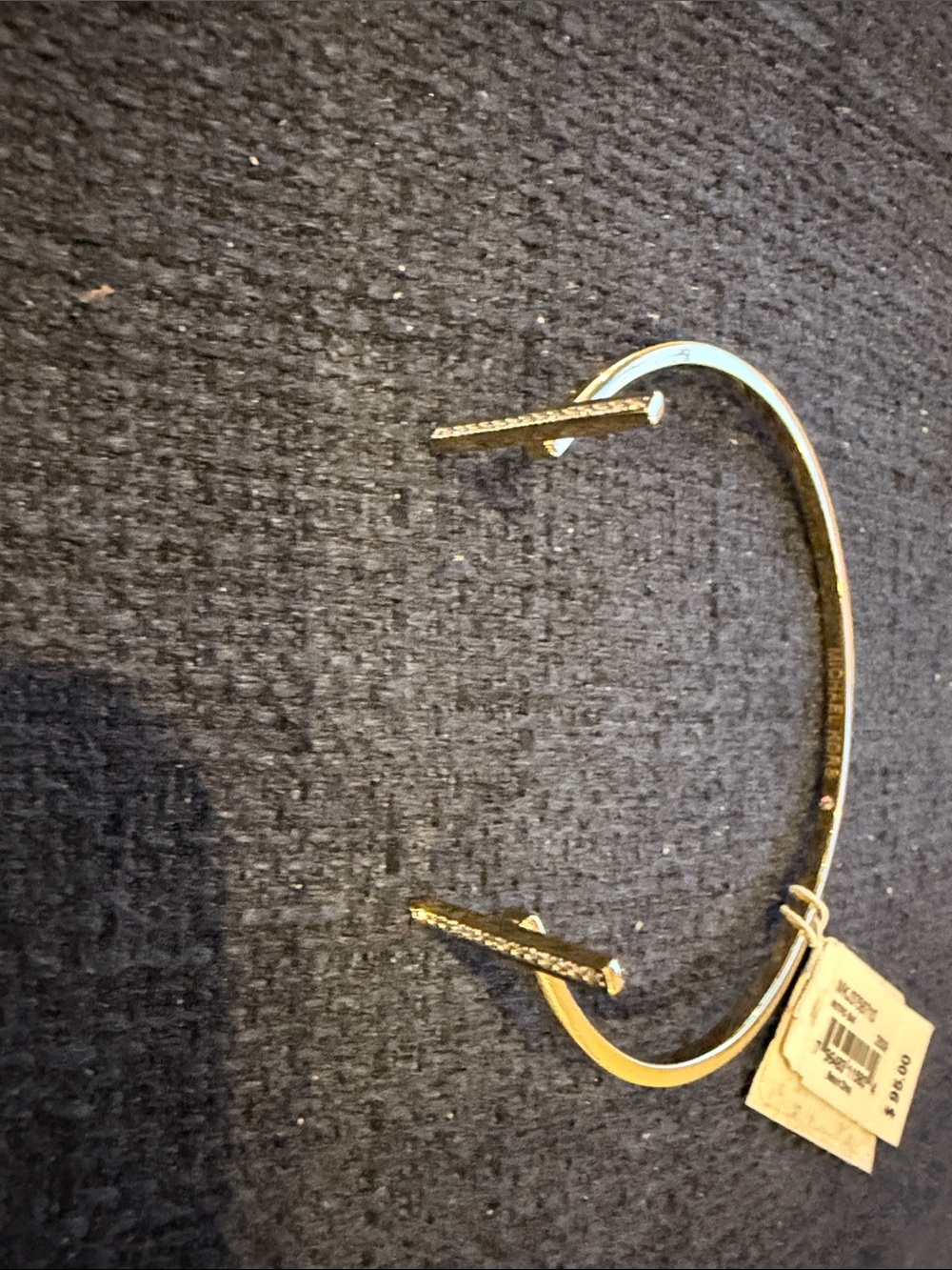 Michael Kors Gold Tone Pave Nail Cuff Bracelet